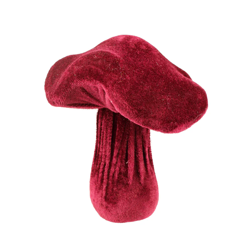 15cm Burgundy Velvet Mushroom