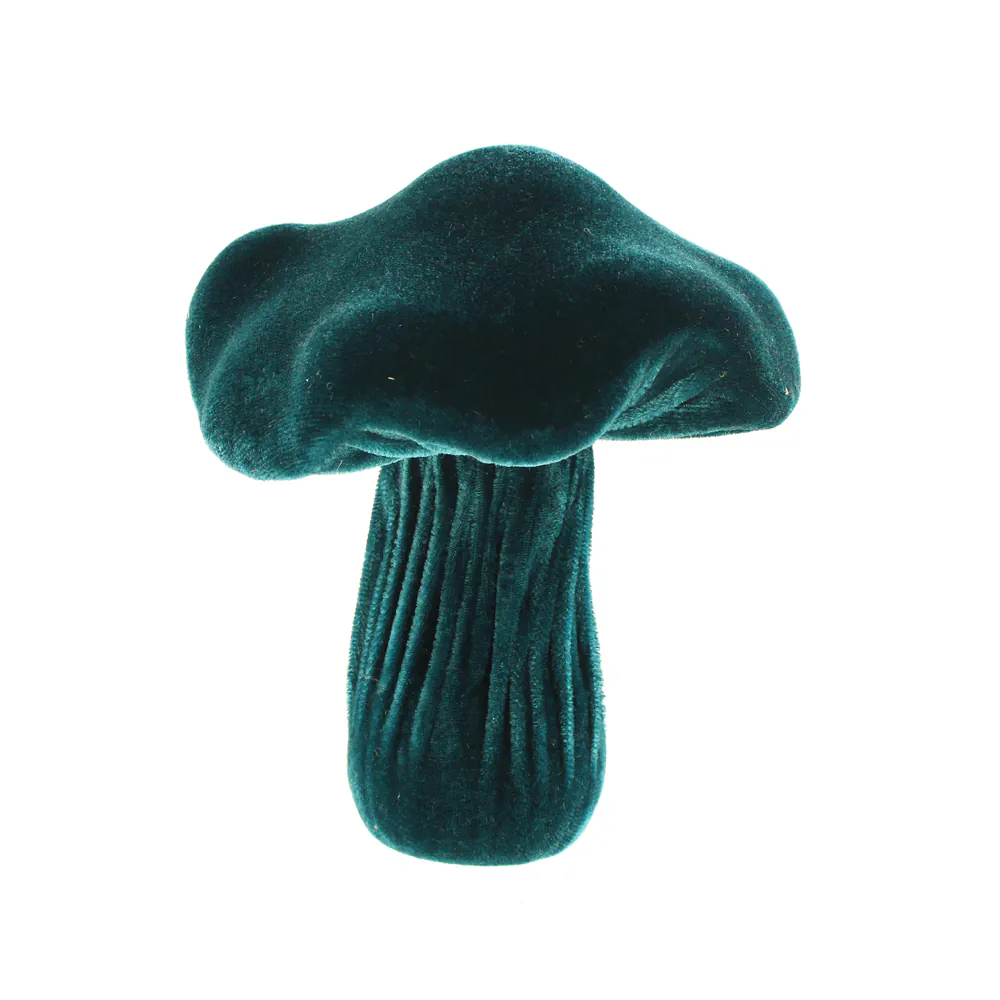 15cm Teal Velvet Mushroom