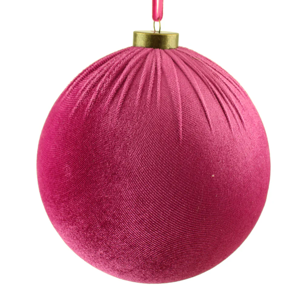 15cm Cerise Velvet Hanging Ball