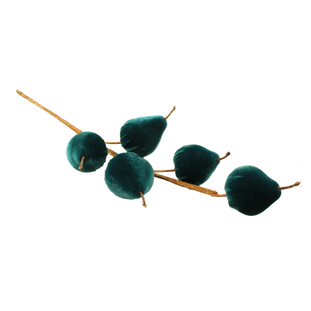 50cm Teal Velvet Pear Spray