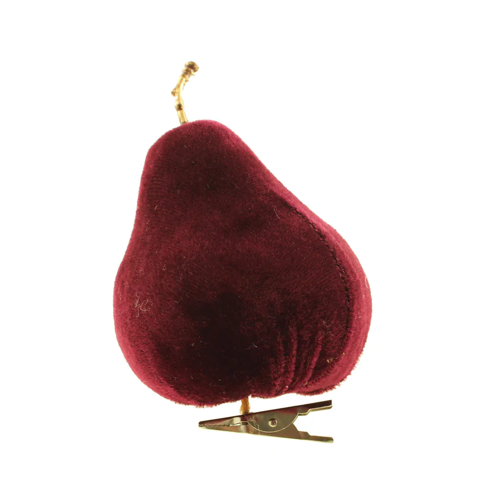 8x12cm Burgundy Velvet Pear Clip