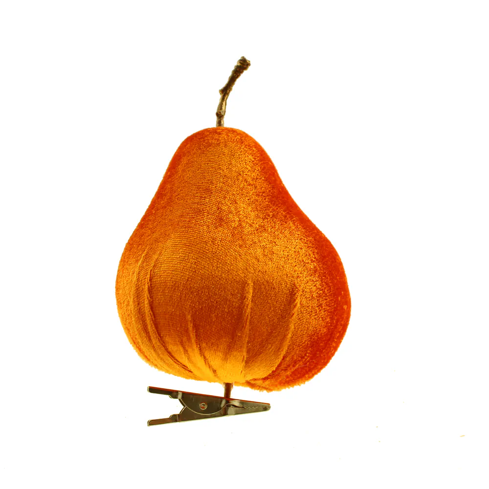 8x12cm Orange Velvet Pear Clip