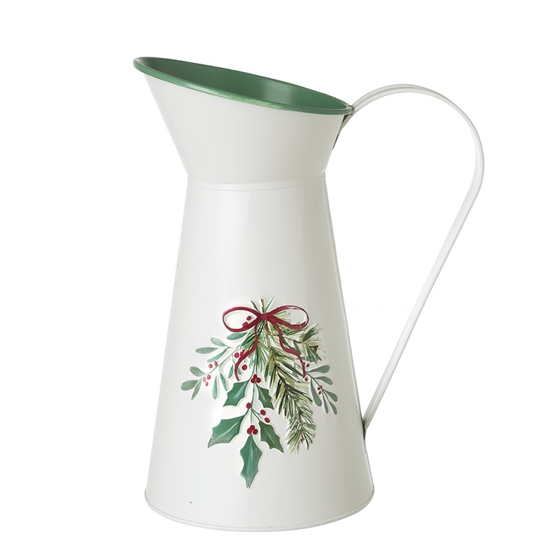 White With Holly Design Jug